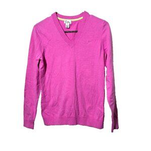 Vtg Lilly Pulitzer Sweatshirt 8 Women Pink Stretch 90s Y2K Preppy Embroider Logo